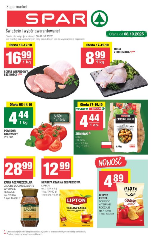SPAR - gazetka promocyjna Gazetka Spar od środy 08.10 do niedzieli 19.10