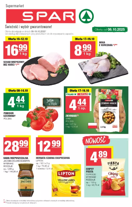 SPAR - gazetka promocyjna Gazetka Spar od środy 08.10 do niedzieli 19.10