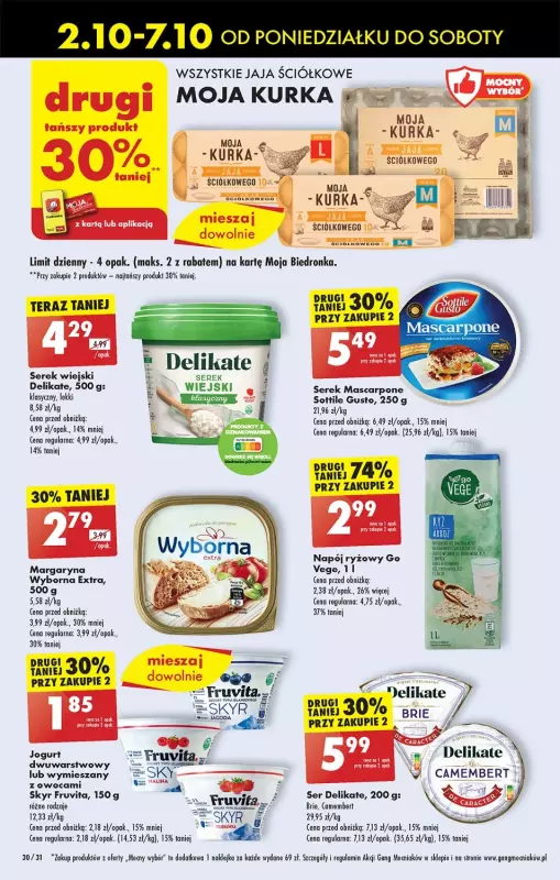 Biedronka - gazetka promocyjna Od poniedziałku oferta Lada Tradycyjna od poniedziałku 02.10 do soboty 07.10 - strona 30