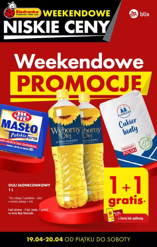 Biedronka - gazetka promocyjna Weekendowe PROMOCJE - Od piątku od piątku 19.04 do soboty 20.04