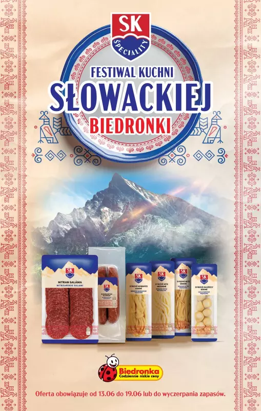 Biedronka - gazetka promocyjna Festiwal kuchni słowackiej od czwartku 13.06 do środy 19.06
