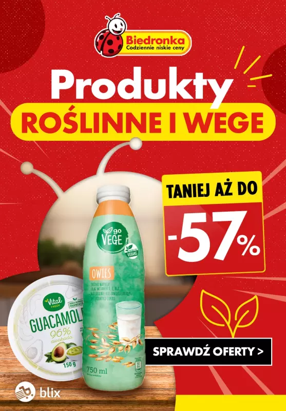 Biedronka - gazetka promocyjna Produkty ROŚLINNE i WEGE do -57% od wtorku 02.07 do środy 03.07