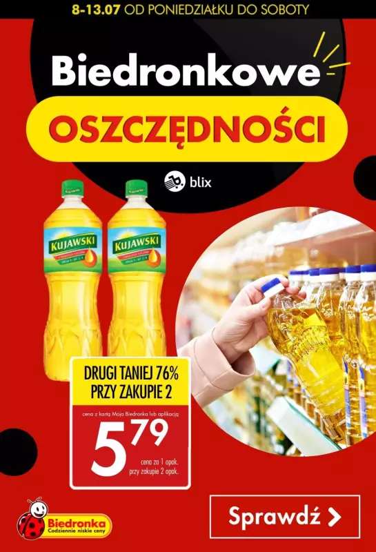 Biedronka - gazetka promocyjna Biedronkowe oszczędności od poniedziałku 08.07 do soboty 13.07