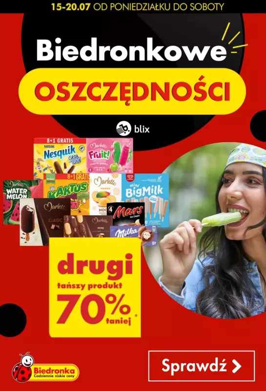 Biedronka - gazetka promocyjna Biedronkowe oszczędności od poniedziałku 15.07 do soboty 20.07