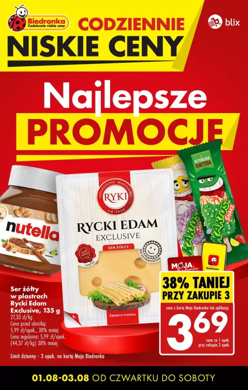 Biedronka - gazetka promocyjna Najlepsze promocje! od czwartku 01.08 do soboty 03.08