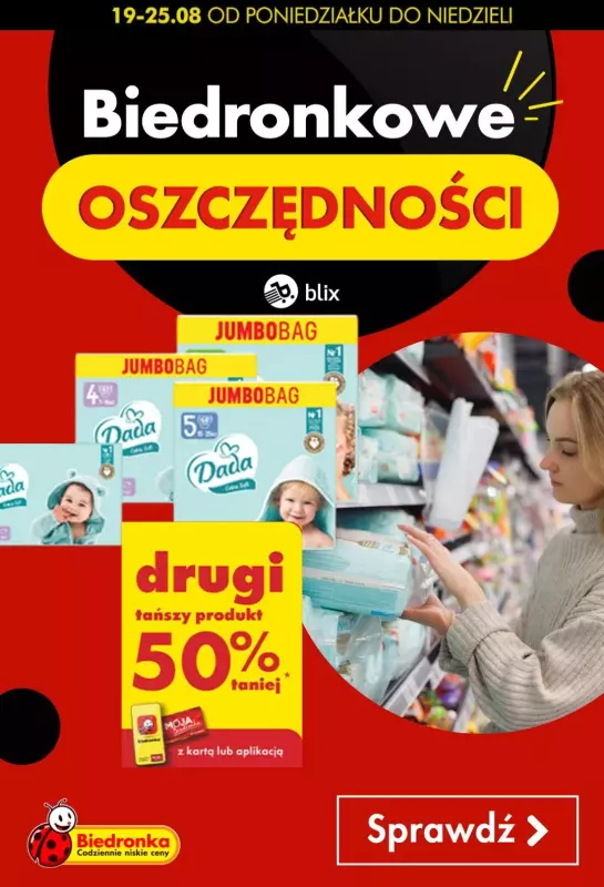 Biedronka - gazetka promocyjna Biedronkowe oszczędności od poniedziałku 19.08 do niedzieli 25.08