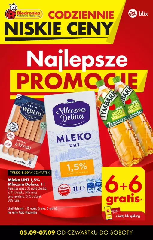 Biedronka - gazetka promocyjna Najlepsze PROMOCJE! od czwartku 05.09 do soboty 07.09