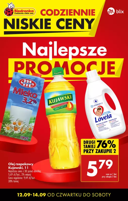 Biedronka - gazetka promocyjna Najlepsze PROMOCJE! od czwartku 12.09 do soboty 14.09