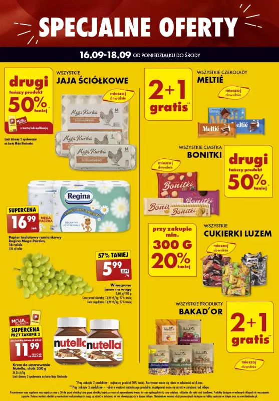 Biedronka - gazetka promocyjna SPECJALNE OFERTY od poniedziałku 16.09 do środy 18.09