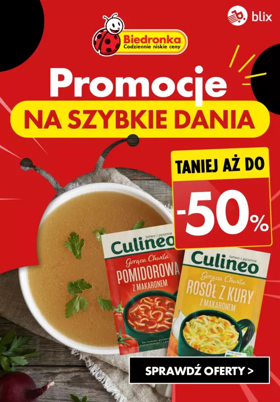 Biedronka - gazetka promocyjna Promocje na SZYBKIE DANIA do -50% od poniedziałku 16.09 do soboty 21.09