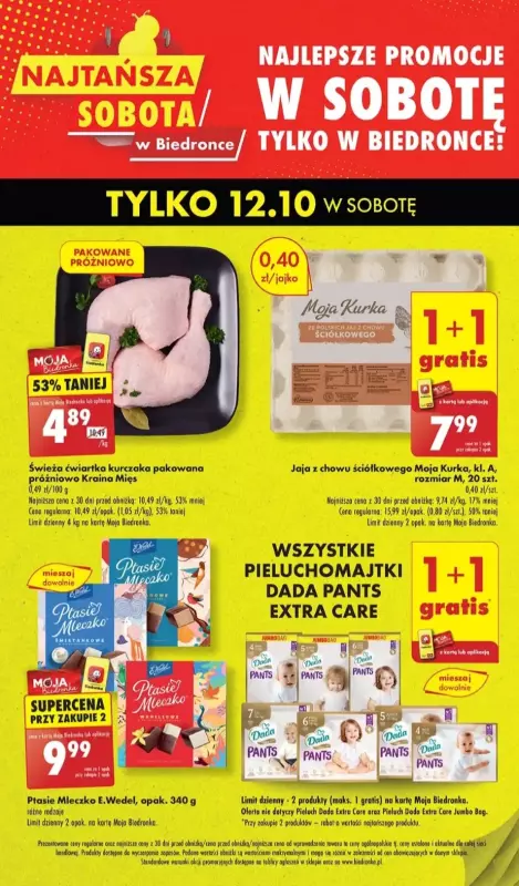 Biedronka - gazetka promocyjna Najtańsza sobota od soboty 12.10 do soboty 12.10