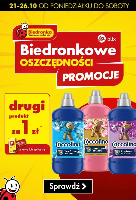 Biedronka - gazetka promocyjna Biedronkowe oszczędności od poniedziałku 21.10 do soboty 26.10