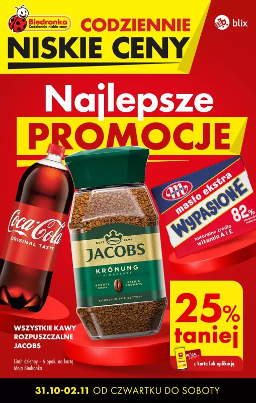 Biedronka - gazetka promocyjna Najlepsze PROMOCJE! od czwartku 31.10 do soboty 02.11