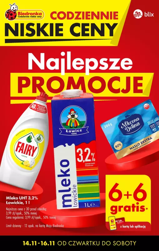 Biedronka - gazetka promocyjna Najlepsze PROMOCJE! od czwartku 14.11 do soboty 16.11