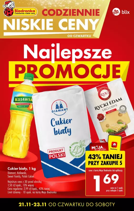 Biedronka - gazetka promocyjna Najlepsze PROMOCJE! od czwartku 21.11 do soboty 23.11