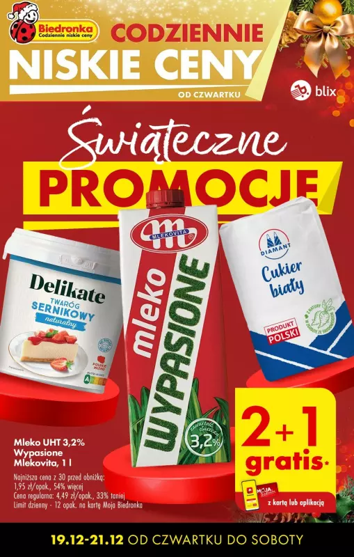 Biedronka - gazetka promocyjna Świąteczne PROMOCJE od czwartku 19.12 do soboty 21.12