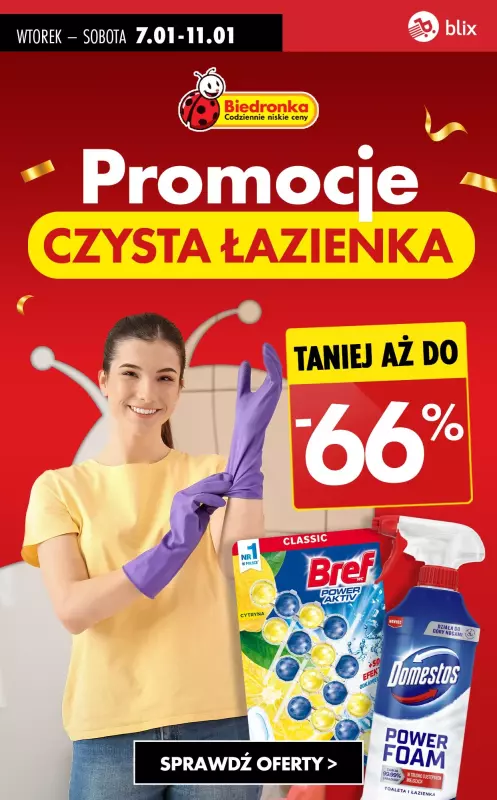 Biedronka - gazetka promocyjna Czysta łazienka do -66% od wtorku 07.01 do soboty 11.01