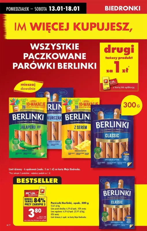 Biedronka - gazetka promocyjna Od poniedziałku, Z ladą tradycyjną od poniedziałku 13.01 do soboty 18.01 - strona 6