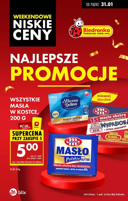 Biedronka - gazetka promocyjna Najlepsze promocje na Weekend od piątku 31.01 do soboty 01.02