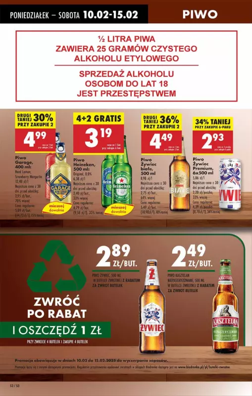 Biedronka - gazetka promocyjna Od poniedziałku od poniedziałku 10.02 do soboty 15.02 - strona 52