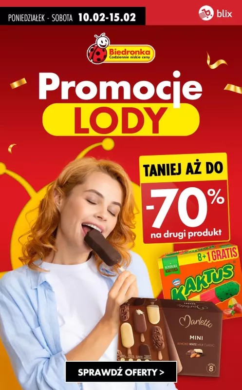 Biedronka - gazetka promocyjna Lody w SUPERCENACH! od piątku 14.02 do soboty 15.02