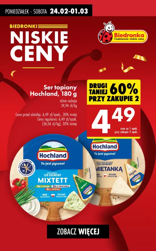 Biedronka - gazetka promocyjna Produkty na KANAPKI do -70% od poniedziałku 24.02 do soboty 01.03 - strona 3