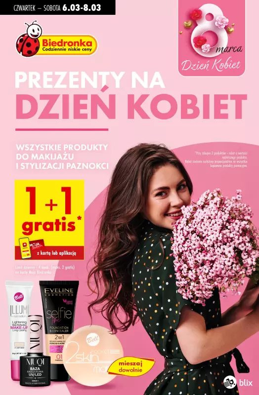 Biedronka - gazetka promocyjna Prezenty na Dzień Kobiet - zobacz oferty! od czwartku 06.03 do soboty 08.03