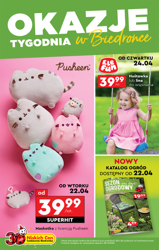 Biedronka - gazetka promocyjna Okazje tygodnia od 22.04 od wtorku 22.04 do środy 07.05