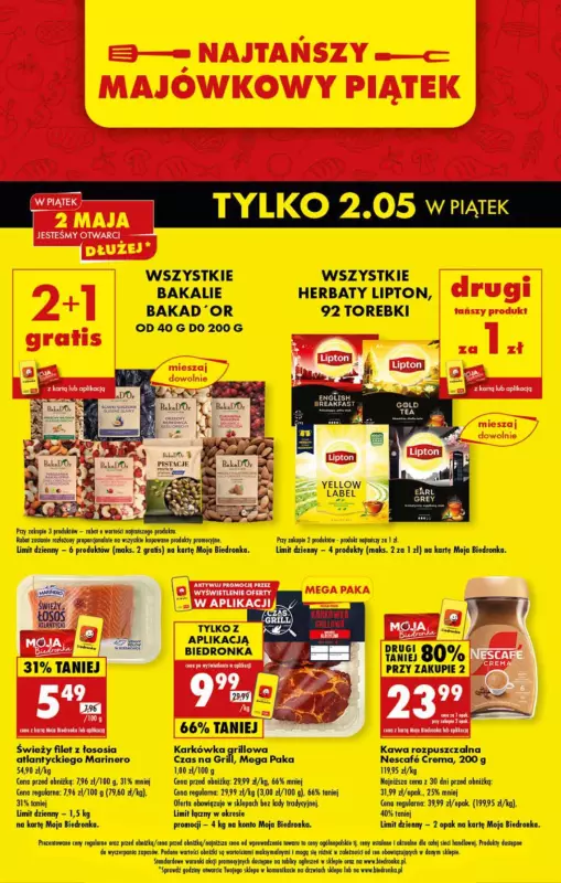 Biedronka - gazetka promocyjna Najtańszy Majówkowy Piątek od piątku 02.05 do piątku 02.05