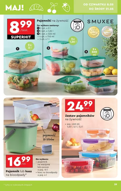 Biedronka - gazetka promocyjna Okazje tygodnia od 05.05 od poniedziałku 05.05 do środy 21.05 - strona 39