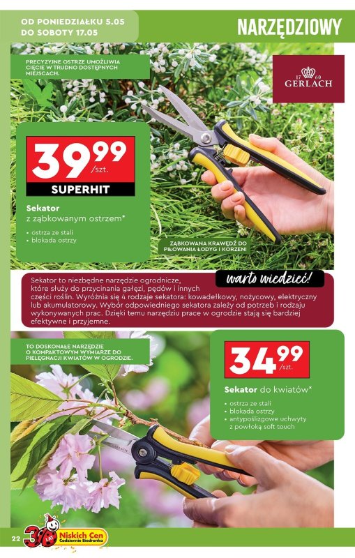 Biedronka - gazetka promocyjna Okazje tygodnia od 05.05 od poniedziałku 05.05 do środy 21.05 - strona 22
