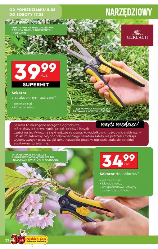 Biedronka - gazetka promocyjna Okazje tygodnia od 05.05 od poniedziałku 05.05 do środy 21.05 - strona 22