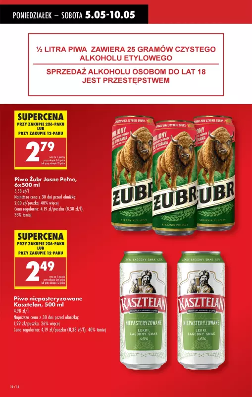 Biedronka - gazetka promocyjna Od poniedziałku, Z ladą tradycyjną od poniedziałku 05.05 do niedzieli 11.05 - strona 12