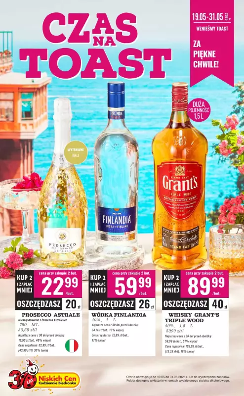 Biedronka - gazetka promocyjna Czas na Toast! od poniedziałku 19.05 do soboty 31.05