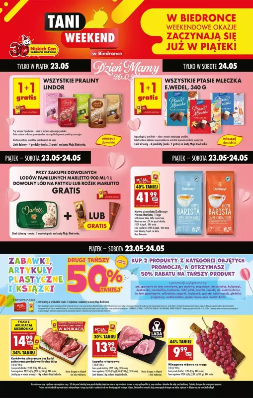 Biedronka - gazetka promocyjna Tani Weekend od piątku 23.05 do soboty 24.05