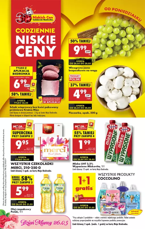 Biedronka - gazetka promocyjna Od poniedziałku od poniedziałku 26.05 do niedzieli 01.06