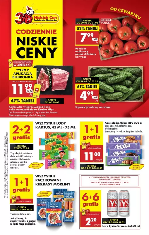 Biedronka - gazetka promocyjna Od czwartku od czwartku 29.05 do środy 04.06