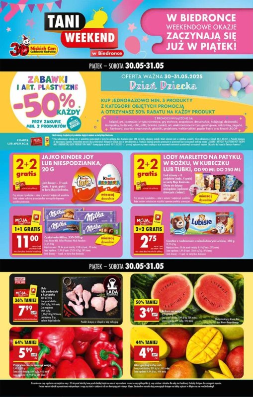 Biedronka - gazetka promocyjna Tani Weekend od piątku 30.05 do soboty 31.05