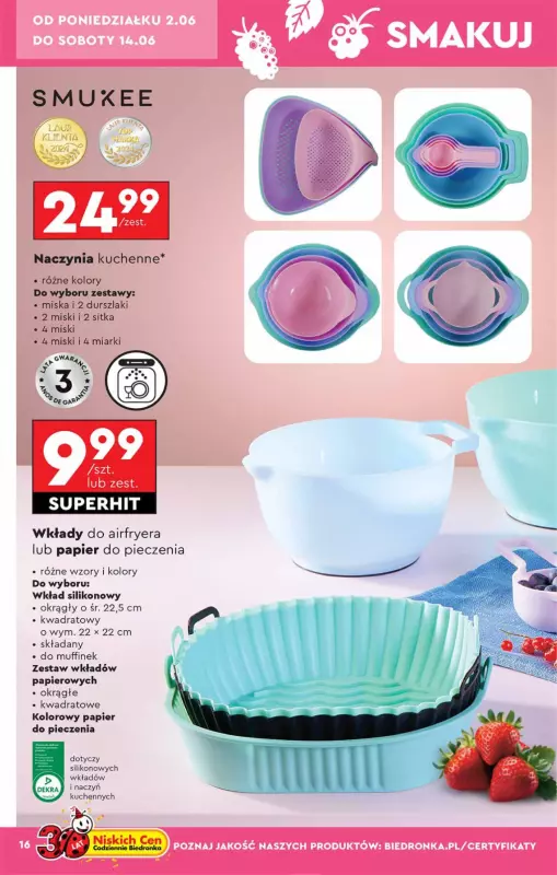 Biedronka - gazetka promocyjna Okazje tygodnia od 31.05 od soboty 31.05 do środy 18.06 - strona 16
