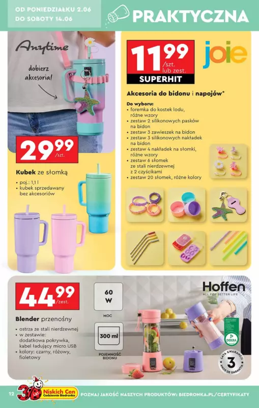 Biedronka - gazetka promocyjna Okazje tygodnia od 31.05 od soboty 31.05 do środy 18.06 - strona 12