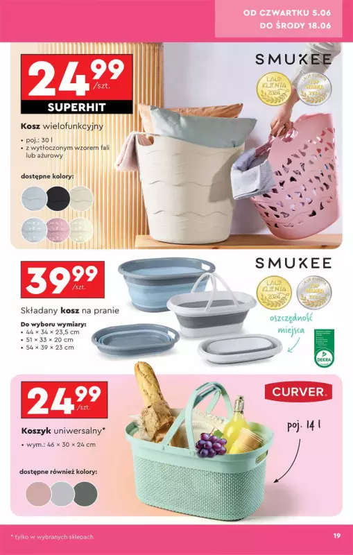 Biedronka - gazetka promocyjna Okazje tygodnia od 31.05 od soboty 31.05 do środy 18.06 - strona 19