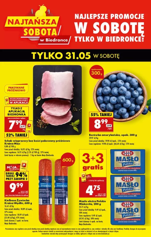 Biedronka - gazetka promocyjna Najtańsza sobota  