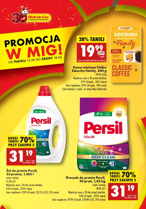 Biedronka - gazetka promocyjna PROMOCJA W MIG! od piątku 13.06 do środy 18.06
