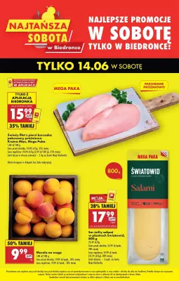 Biedronka - gazetka promocyjna Najtańsza sobota od soboty 14.06 do soboty 14.06