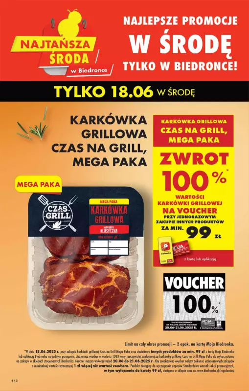 Biedronka - gazetka promocyjna Najtańsza środa od środy 18.06 do środy 18.06