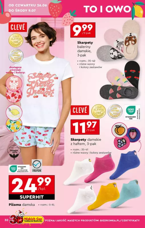 Biedronka - gazetka promocyjna Okazje tygodnia od 23.06 od poniedziałku 23.06 do środy 09.07 - strona 30
