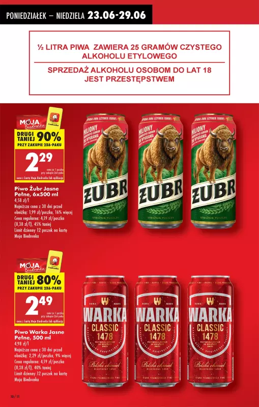 Biedronka - gazetka promocyjna Od poniedziałku od poniedziałku 23.06 do niedzieli 29.06 - strona 10