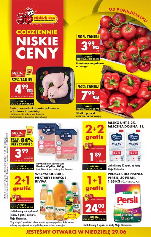 Biedronka - gazetka promocyjna Od poniedziałku od poniedziałku 23.06 do niedzieli 29.06