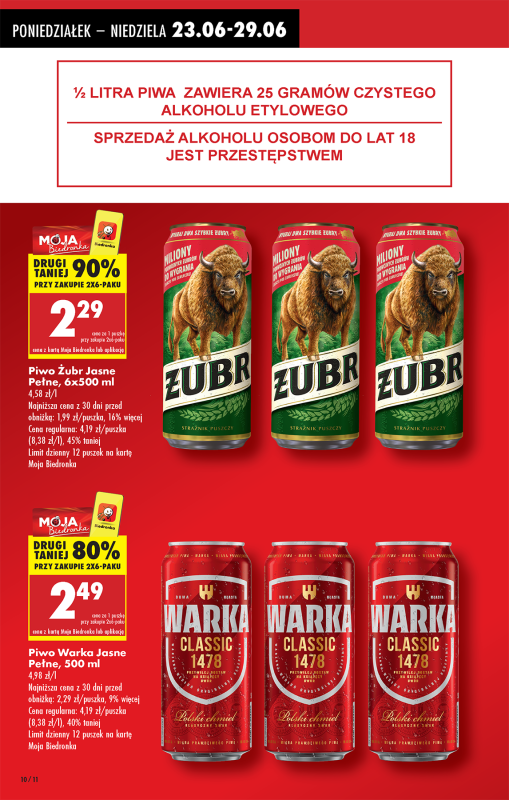 Biedronka - gazetka promocyjna Od poniedziałku, Z ladą tradycyjną od poniedziałku 23.06 do niedzieli 29.06 - strona 10