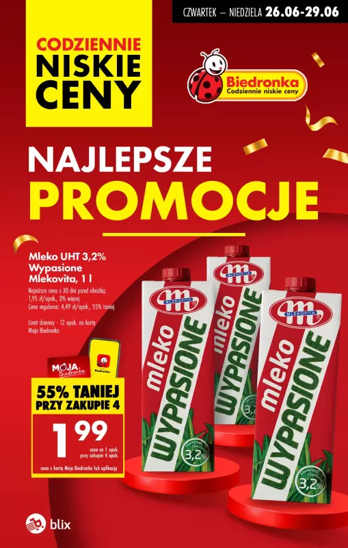 Biedronka - gazetka promocyjna Najlepsze promocje! od czwartku 26.06 do niedzieli 29.06